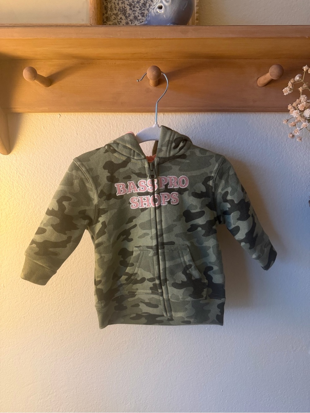 Bass Pro Shops Infant’s Green and Pink Camo Zip-Up Hoodie